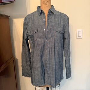 7 For All Mankind Denim Chambray Button Down Shirt